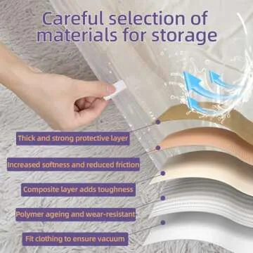 Vacuum Storage Bags,8 Pack (2 Jumbo, 2 Large, 2 Medium, 2 Small) 80% More Space Saver Sealer Bags for Comforters Clothing Blankets with Travel & Home Hand Pump