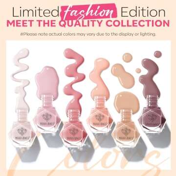 modelones Nail Polish Set 6 Colors Neutral Nude Nail Polish Skin Tones Collection Nude Pink Quick Dry Nail Polish Finger Nail Polish Bulk Manicure Diy Nail Art Salon Home Gift For Women Girl