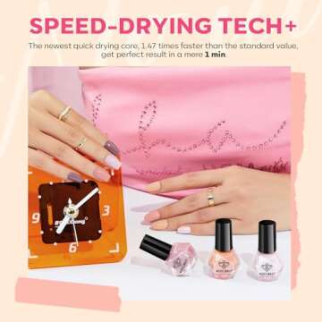 modelones Nail Polish Set 6 Colors Neutral Nude Nail Polish Skin Tones Collection Nude Pink Quick Dry Nail Polish Finger Nail Polish Bulk Manicure Diy Nail Art Salon Home Gift For Women Girl