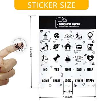 BOSKEY Set of 4 Dog Buttons, Dog Buttons for Communication, Dog Speaking Buttons, Recordable Buttons, Dog Touch Buttons， 25 Training Stickers, Teach Your Dog to Talk!