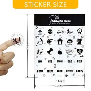 BOSKEY Set of 4 Dog Buttons, Dog Buttons for Communication, Dog Speaking Buttons, Recordable Buttons, Dog Touch Buttons， 25 Training Stickers, Teach Your Dog to Talk!