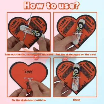 VTYEPOU Valentines Gifts Cards for Kids - 32 pack Finger Skateboard Toys Valentines Day Exchange Cards Classroom - Valentines Greeting Cards for Boys Girls Children Toddlers Friends School Class Party Favors