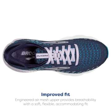 Brooks Women's Glycerin GTS 20 Supportive Running Shoe - Peacoat/Ocean/Pastel Lilac - 9 Medium