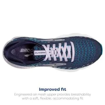 Brooks Women's Glycerin GTS 20 Supportive Running Shoe - Peacoat/Ocean/Pastel Lilac - 9 Medium