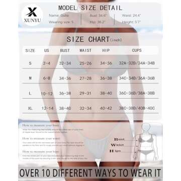 Sexy XUNYU Thong Bikini Sets - Adjustable Two Piece Swimsuit