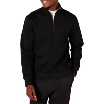 Men's Black Quarter-Zip Fleece Sweatshirt - X-Small