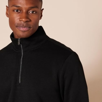 Men's Black Quarter-Zip Fleece Sweatshirt - X-Small