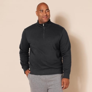 Men's Black Quarter-Zip Fleece Sweatshirt - X-Small