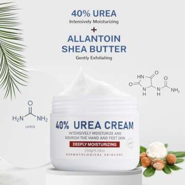 OUKEYA Urea Cream 40 Percent, Urea Foot & Hand Cream for Dry Cracked, 40 per Urea Lotion for Feet Ma...