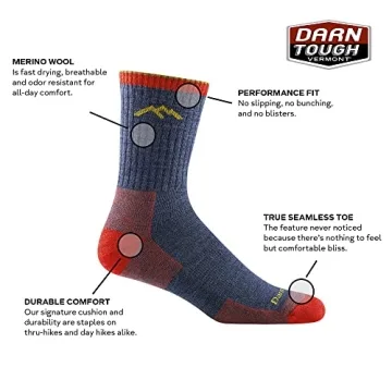 Darn Tough Merino Wool Micro Crew Socks Cushion Black
