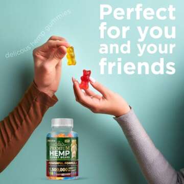 WELLUTION Hemp Gummies - High Potency 1,500,000 MCG Natural Fruity Bear for Relaxation and Peace - F...