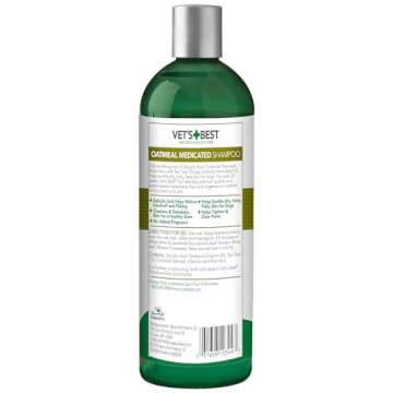 Vet's Best Medicated Oatmeal Shampoo for Dogs - Soothes Dog Dry Skin - Cleans, Moisturizes, and Conditions Skin and Coat - 16 Ounces