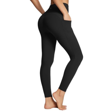 BALEAF Workout Leggings for Women Tummy Control with Pockets High Waisted Athletic 7/8 Ultra Soft Gy...