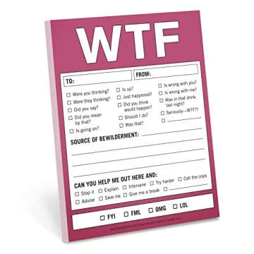 Knock Knock WTF Notes Memo Pad - 50 Sheets Checklist