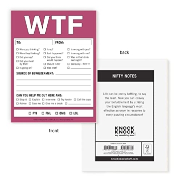 Knock Knock WTF Notes Memo Pad - 50 Sheets Checklist