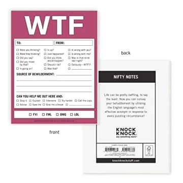 Knock Knock WTF Notes Memo Pad - 50 Sheets Checklist