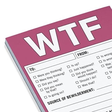 Knock Knock WTF Notes Memo Pad - 50 Sheets Checklist