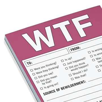 Knock Knock WTF Notes Memo Pad - 50 Sheets Checklist