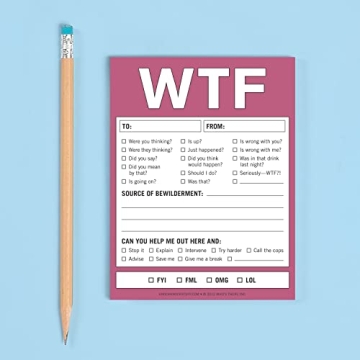 Knock Knock WTF Notes Memo Pad - 50 Sheets Checklist