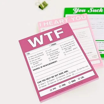 Knock Knock WTF Notes Memo Pad - 50 Sheets Checklist