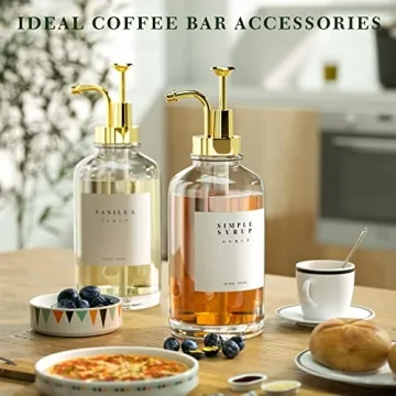 Stylish TIMIFTE Coffee Syrup Dispenser Set with Labels
