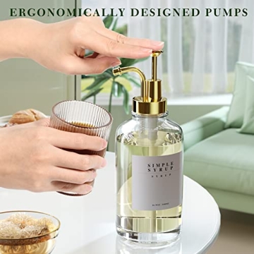 Stylish TIMIFTE Coffee Syrup Dispenser Set with Labels