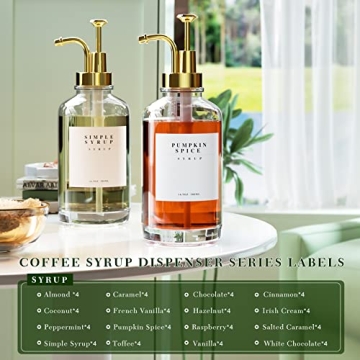 Stylish TIMIFTE Coffee Syrup Dispenser Set with Labels