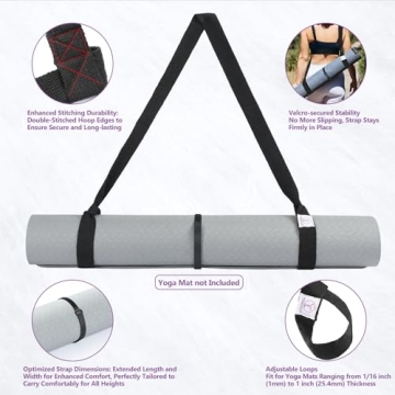 YOGAER Yoga Mat Carrier Strap for Easy Transport and Stretching