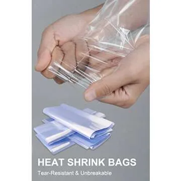 Heat Shrink Bag-Hoatai 12x18"Professional Grade Heat Shrink Wrap is Used to Store Wrap Embellished Items for Longer Life - Industrial Grade Shrink Wrap Bags Transparent and Odorless(100 Pcs)
