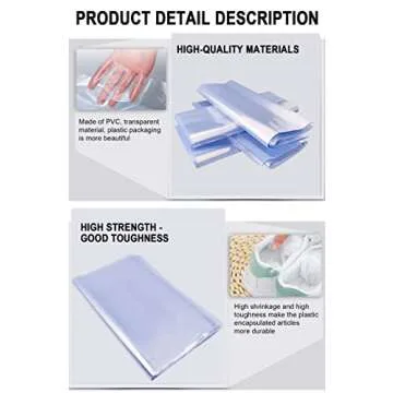Heat Shrink Bag-Hoatai 12x18"Professional Grade Heat Shrink Wrap is Used to Store Wrap Embellished Items for Longer Life - Industrial Grade Shrink Wrap Bags Transparent and Odorless(100 Pcs)