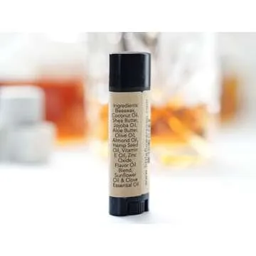 Whiskey Bourbon Flavored Lip Balm, unique funny stocking stuffers for men, white elephant gag gifts for adults, man chapstick lip moisurizers