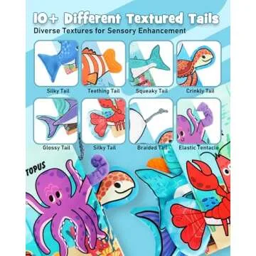 Crinkle Books for Babies | Baby Books with Teethers | Early Learning Stroller Toy | Touch and Feel Baby Books | Crinkle Toys for Baby | Baby Toys 6-12 Months | Soft Books for Babies 0-12 Months