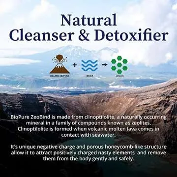 BioPure ZeoBind – 100% Natural Mineral Blend of Clinoptilolite and Mordenite Powder That Detoxes and Cleanses The Body to Support Immunity, Gastrointestinal Health, and Microbiome Balance – 200g