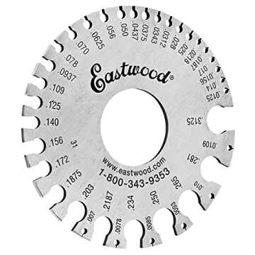 Eastwood Sheet Metal Gauge Round Dual-Sided Cable Sheet Stainless Steel Wire Gage Standard Thickness...
