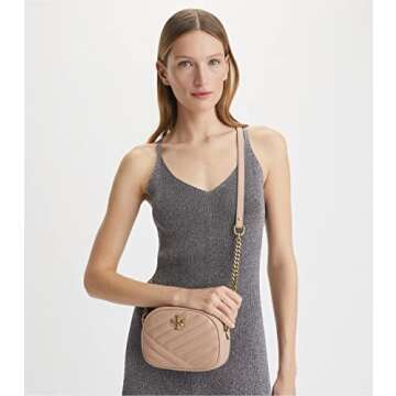 Tory Burch Women's Kira Chevron Small Camera Bag, Devon Sand