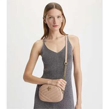 Tory Burch Women's Kira Chevron Small Camera Bag, Devon Sand