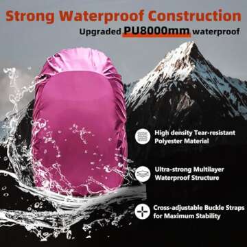 Frelaxy Waterproof Backpack Rain Cover, 8000mm Waterproof Level, Upgraded Ultra-Strong Multilayer Structure, Antislip Cross Buckle Strap, Ultralight Compact Portable, for Hiking, Camping, Traveling