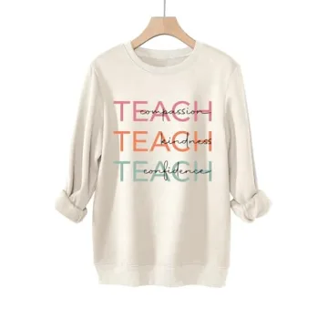 ZLXBLYYMZ Women's Teacher Pullover Fleece Lined Sweatshirt