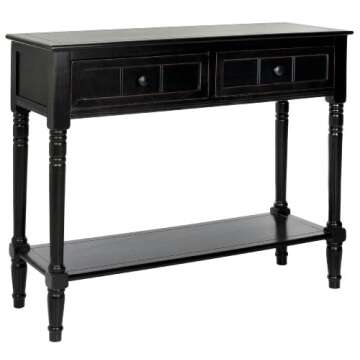 Safavieh Samantha Distressed Black Console Table - 2 Drawers
