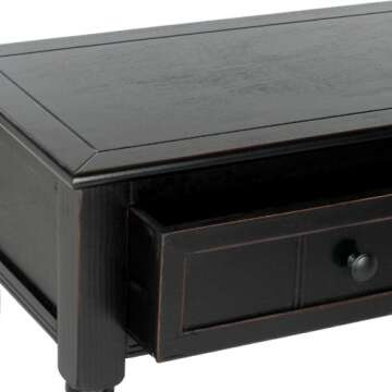 Safavieh Samantha Distressed Black Console Table - 2 Drawers