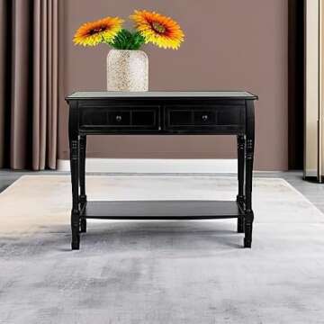 Safavieh Samantha Distressed Black Console Table - 2 Drawers