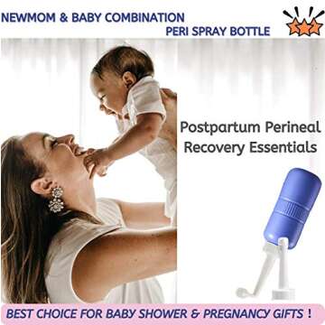 Postpartum Peri Bottle Upside Down Mom Spray Bottle Shattaf Portable Bidet for Postpartum Care, Baby Mom Washer 2In1 Travel Handheld Personal Hygiene Toilet Bottle 400Ml Bonus Angled Nozzle & Bag