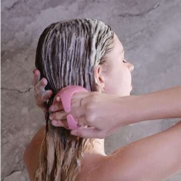 BTYMS 3Pcs Hair Scalp Massager Shampoo Brush, Silicone Scalp Brush Handheld Shower Scalp Scrubber Cleansing Brush for Removing Dandruff