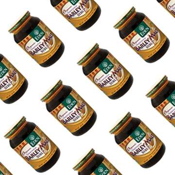 Eden Organic Traditional Barley Malt Syrup, Whole Grain Liquid Sweetener, 74.5% Maltose, Non-Diastatic, Perfect for Bagels, Non-GMO, 20 oz Glass Jar