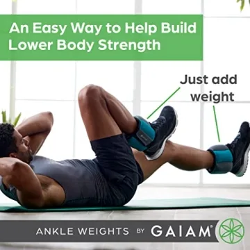 Gaiam Ankle Weights Adjustable Set for Resistance Training