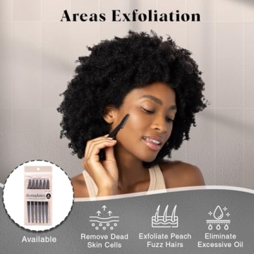 Kitsch Dermaplaning Tool - Face Razors for Women and Men, Eyebrow Trimmer & Face Shaver for Women, Facial Hair Removal for Women and Men, Dermaplane Razor for Women Face, 12 pc (Black)