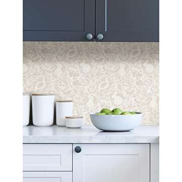 NuWallpaper Cream Terrene Peel and Stick Wallpaper