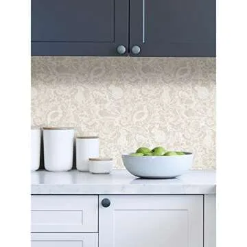 NuWallpaper Cream Terrene Peel and Stick Wallpaper