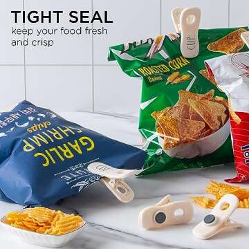 Rae Dunn Bag Clips - Colorful Food Storage with Magnetic Grip, Set of 10