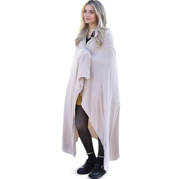 K E L O R Luxury Cooling Travel Blanket - Stretchy, Lightweight Soft & Breathable Shawl Wraps for Wo...